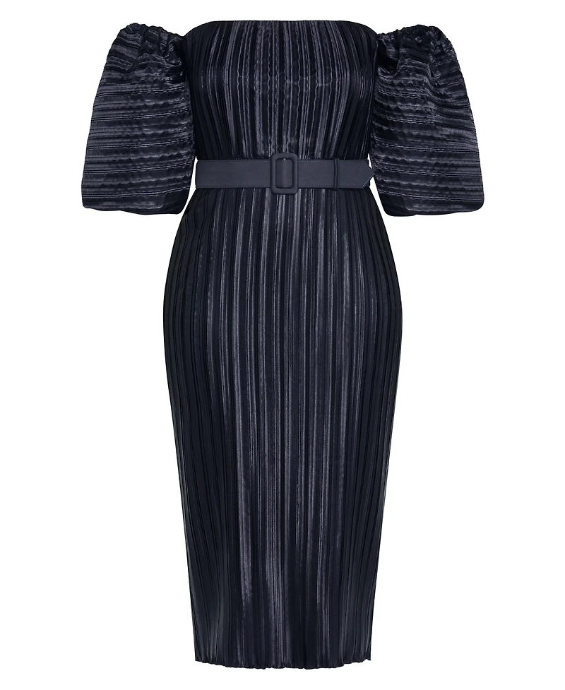 City Chic Women's Krista Pleat Midi Dress
