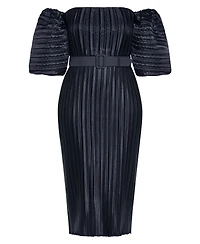 City Chic Women's Krista Pleat Midi Dress