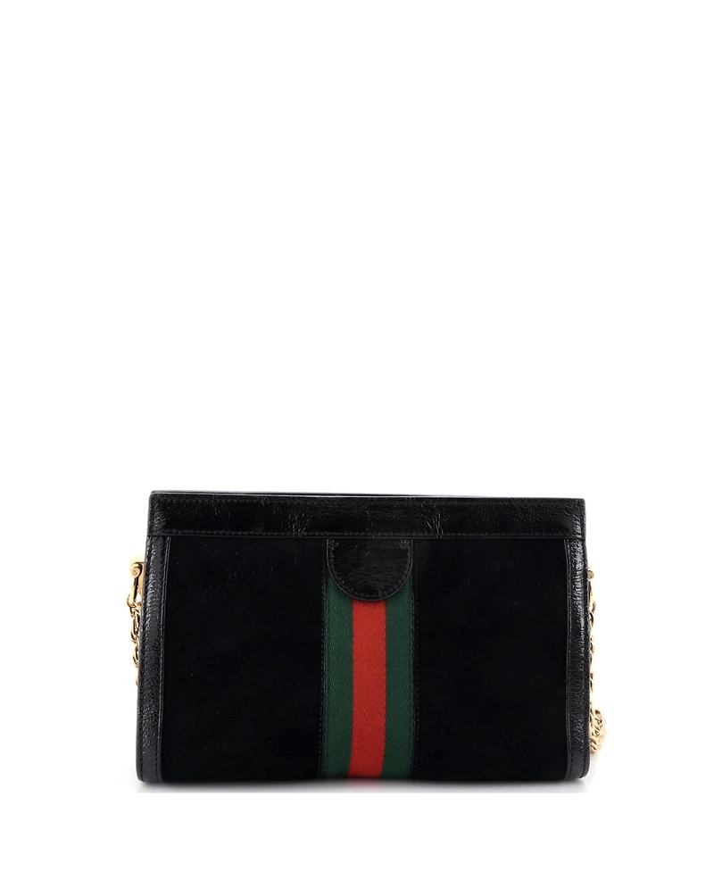 Pre-Owned Gucci Small Ophidia Chain Shoulder Bag Suede