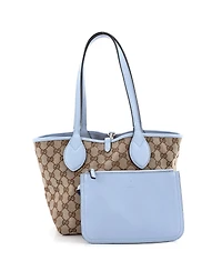 Pre-Owned Gucci Small Reversible Totissima Shopping Tote Leather and Gg Canvas