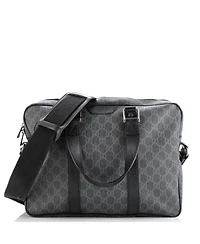 Pre-Owned Gucci Medium Convertible Zip Around Briefcase Gg Coated Canvas