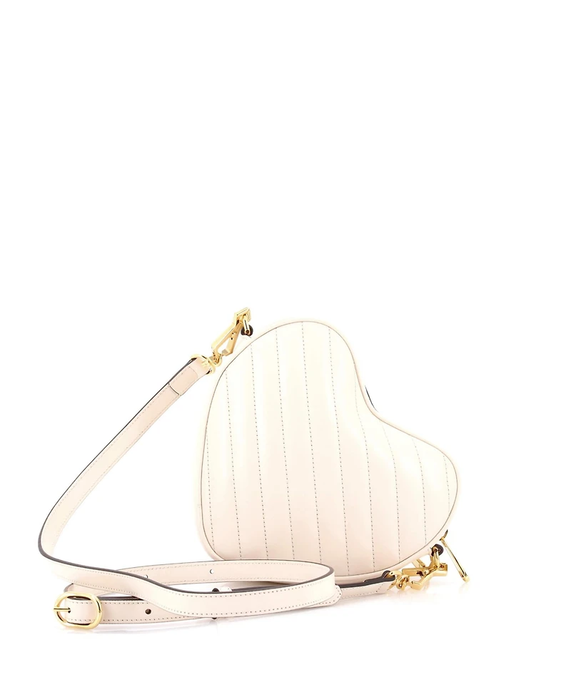 Pre-Owned Gucci Mini Interlocking G Heart Shoulder Bag Diagonal Quilted Leather