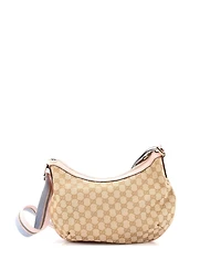 Pre-Owned Gucci Medium Saddle Zip Messenger Bag Gg Canvas with Leather