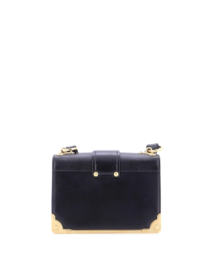 Pre-Owned Prada Small Cahier Crossbody Bag Embellished Leather