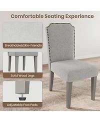 gaomon 70.8 Inch Oval Dining Table with Upholstered Dining Chairs, Kitchen Table with Sturdy Wooden Base, High Back Dining Chair with Wood Legs