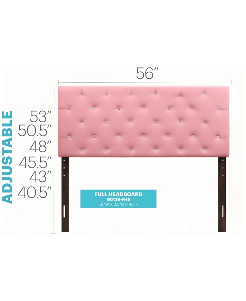 Flynama Cheerful Adjustable Headboard 41-53H x 56W x 3D inch for Customized Bedroom Decor