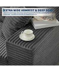 gaomon 106" Cloud Sectional Sofa with Chaise, Memory Foam Modular Couch, Right Facing, No Assembly - Gray (plush corduroy fabric)