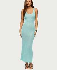 Edikted Women's Abby Sequin Sheer Knit Maxi Dress