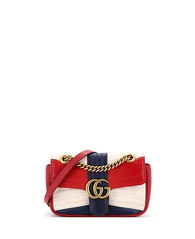 Pre-Owned Gucci Small Gg Marmont Flap Bag Matelasse Leather
