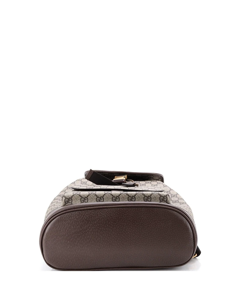 Pre-Owned Gucci Small Ophidia Buckle Backpack Gg Coated Canvas