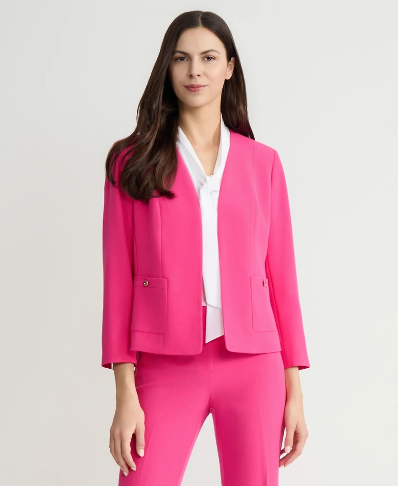 Kasper Women's Patch Pocket Open-Front Jacket