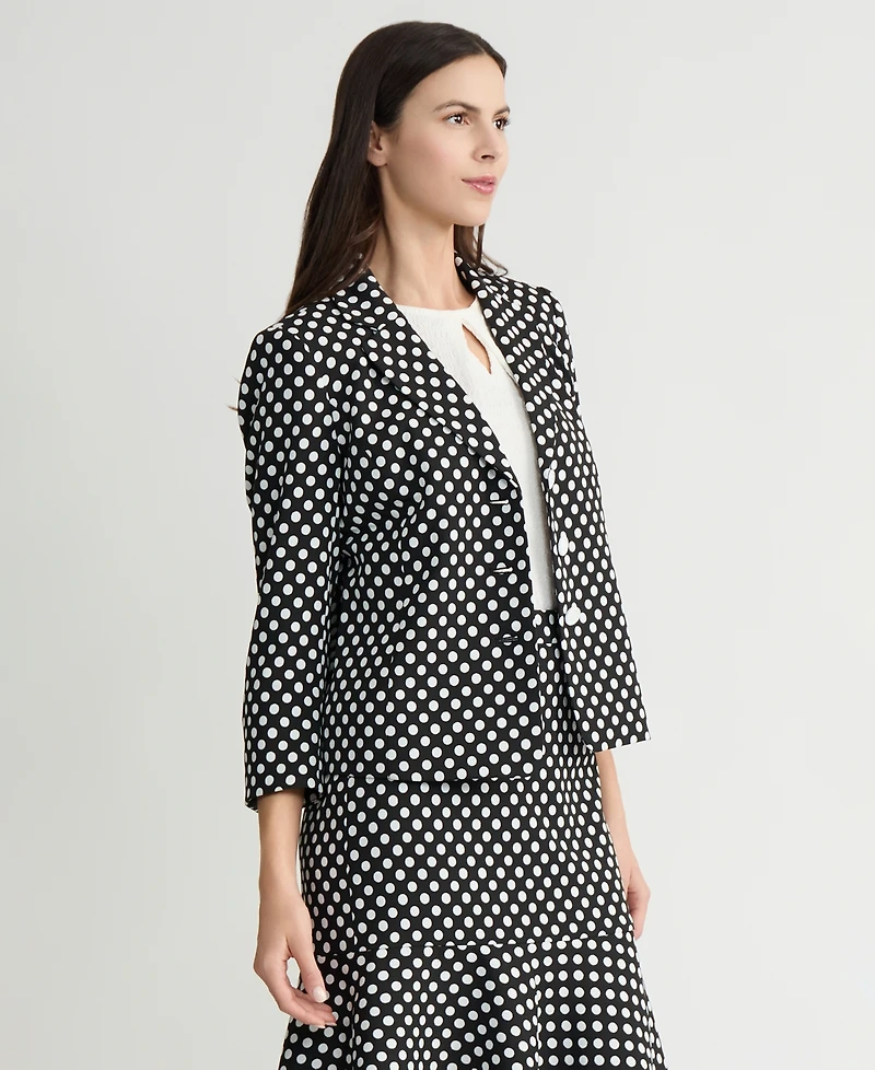 Kasper Women's Polka Dot Jacquard Blazer, Regular & Petite