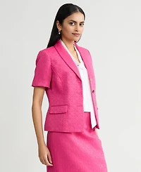 Kasper Women's Circle Jacquard Short-Sleeve Blazer, Regular & Petite