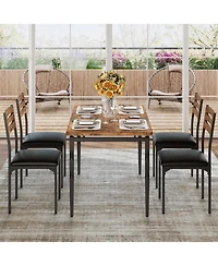 gaomon 5 Piece Dining Table Set, Industrial Style Dining Table and Chairs Set for 4, Kitchen Table Set for Dining Room Kitchen Apartment