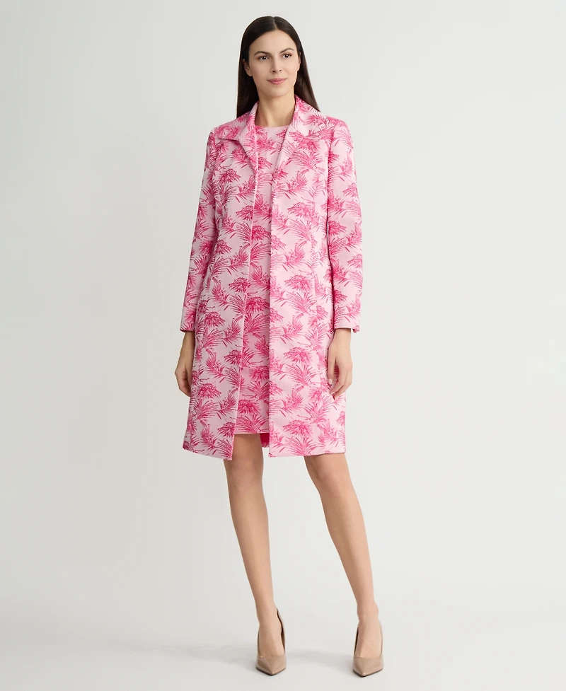 Kasper Women's Printed Open-Front Longline Jacket, Regular & Petite