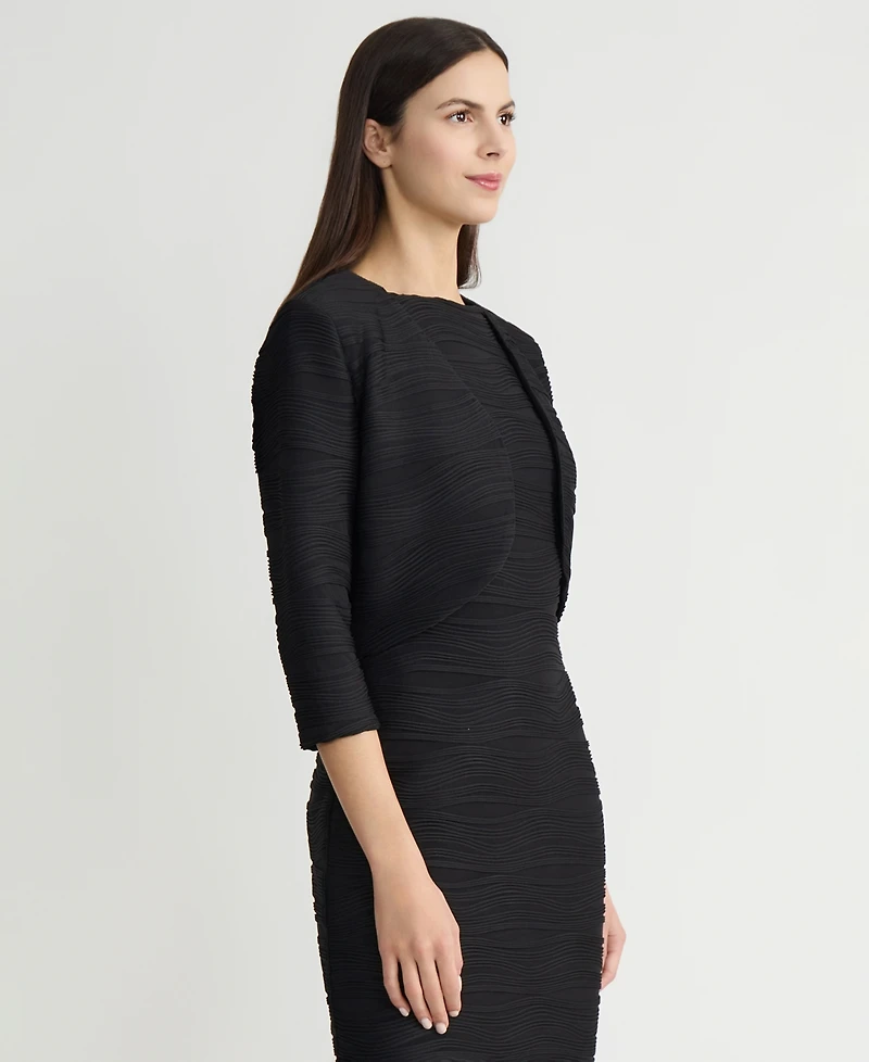 Kasper Women's Wave Knit 3/4-Sleeve Shrug, Regular & Petite