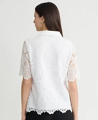 Kasper Women's Collared Lace Shirt