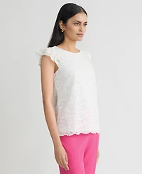Kasper Women's Lace Flutter-Sleeve Top, Regular & Petite