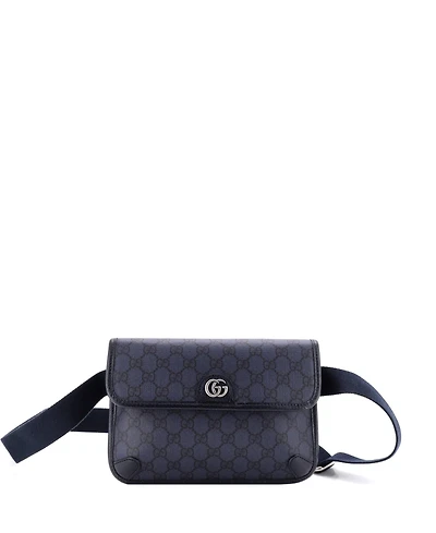 Pre-Owned Gucci Flap Belt Bag Gg Coated Canvas with Leather