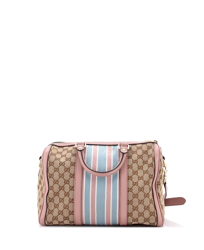 Pre-Owned Gucci Medium Vintage Web Boston Bag Gg Canvas