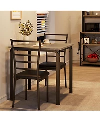 gaomon Dining Table for 2, Small Square kitchen Dinner Table Set for 2,Space Saving Wood Modern Dinette With Upholstered,Dining Room Furniture