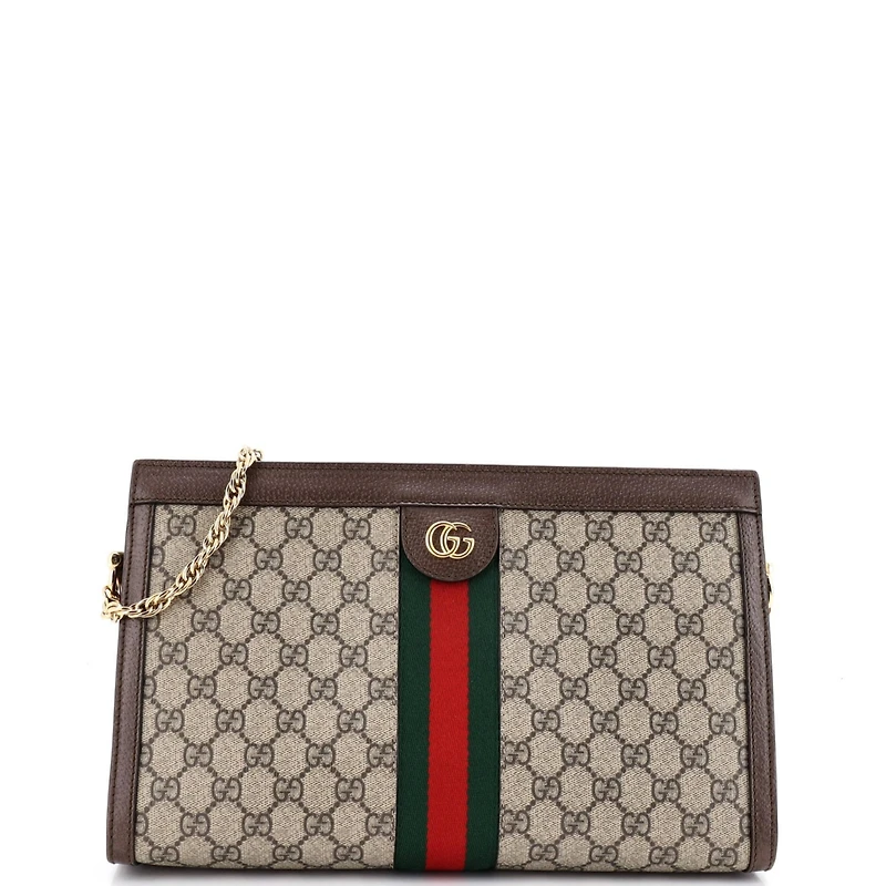 Pre-Owned Gucci Ophidia Chain Shoulder Bag Gg Coated Canvas