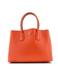 Pre-Owned Prada Large Cuir Double Tote Saffiano Leather