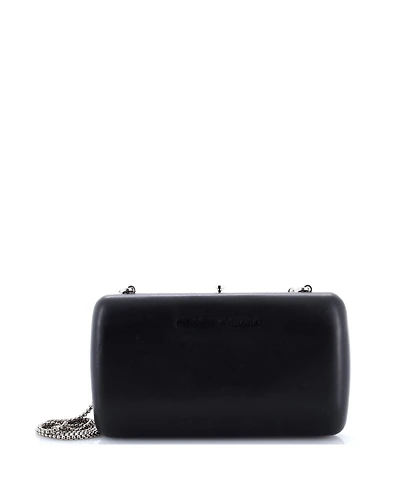 Pre-Owned Prada Logo Convertible Chain Box Clutch Leather
