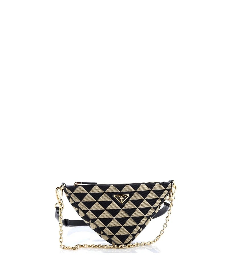 Pre-Owned Prada Mini Symbole Triangle Bag Jacquard