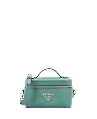 Pre-Owned Prada Mini Convertible Top Handle Vanity Shoulder Bag Vitello Daino