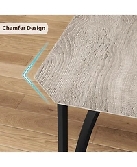 gaomon Dining Table Set for 2 With Chamfer Design,3-Piece Kitchen Table and Chairs With Cushioned Pu Seats.