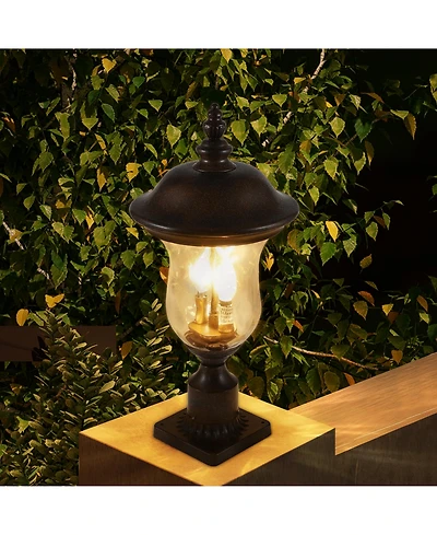 Flynama 21" Vintage Outdoor Lamp Post Light with Clear Glass Shade, Waterproof Garden Lantern