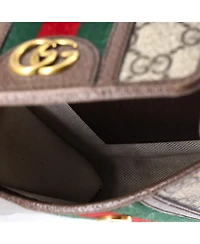 Pre-Owned Gucci Mini Ophidia Vertical Flap Crossbody Bag Gg Coated Canvas