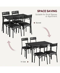 gaomon Kitchen Table and Chairs for 4, Rectangular Dining Set with Upholstered Chairs, Perfect for Small Spaces