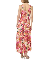 Msk Women's Smocked Back Challis Maxi Dress
