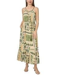 Msk Women's Rope Neck Maxi Dress With Belt