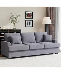 gaomon Modern Corduroy Sofa with 2 Throw Pillows, Deep Seat Couch Upholstered Cushion and Removable Cover,Comfy