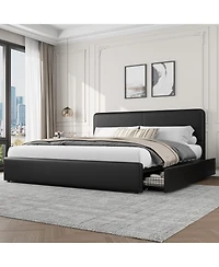 gaomon Double Drawer Soft Bag Bed, Upholstered Bed with Spacious Storage, Soft and Comfortable Mattress, No Box Spring Needed