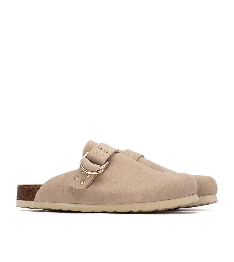 Xti Women's Refresh Collection Suede Clog Mule Flats