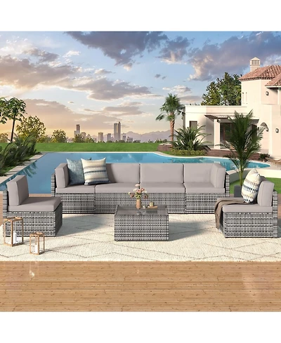 Aecojoy 7 Piece Outdoor Patio Furniture Set