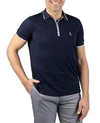 Tailorbyrd Men's Quarter Zip Fine Pique Polo Shirt