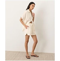 Pact Women's Organic Cotton Coastal Double Gauze Curved Hem Short