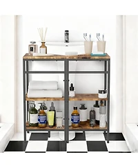 Yigii Under Pedestal Sink Shelf 2 Pack 3-Tier Corner Stand