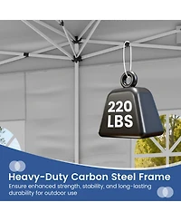 Gymax 10 X 20 Ft Pop up Canopy Tent w/ 6 Sidewalls Wheeled Bag Sandbags Stakes