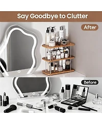 Yigii 3-Tier Adjustable Wood Iron Vanity Storage Shelf Kitchen