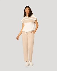 Cable & Gauge Women's Stripe Drawstring Top and Jogger Set