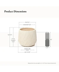 LuxenHome 14" Dia Large Plant Pot with Drainage, Texutred Round Planter Pot for Indoor and Outdoor Plants