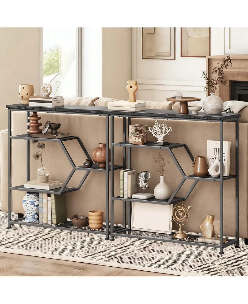 Yigii Console Table 31.5" Narrow 5-Tier Entryway Sofa Table with Storage Shelves