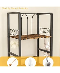 Yigii Freestanding Towel Rack 3-Tier Metal Shelf U-Shaped Dividers Hooks Bathroom