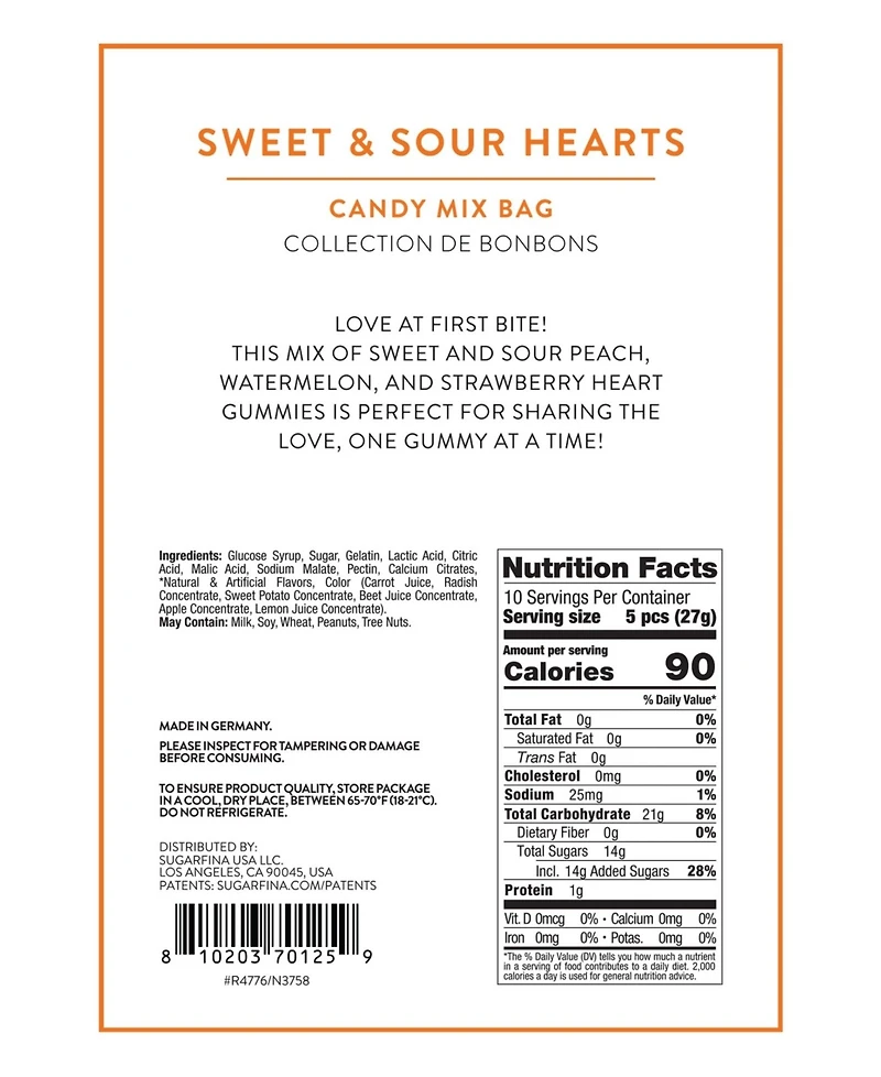 Sugarfina Sweet Escape Sweet Sour Hearts Candy Mix Bag, 2-Pc.